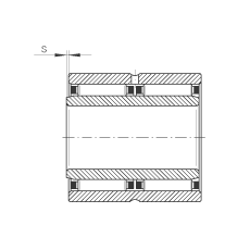 滾針軸承 NAO25X42X32-ZW-ASR1, 無(wú)擋邊，雙列