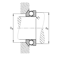 推力深溝球軸承 53207, 根據(jù) DIN 711/ISO 104 標(biāo)準(zhǔn)的主要尺寸，單向，帶球面軸承座圈，可分離
