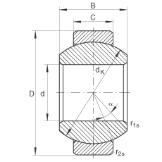 關(guān)節(jié)軸承 GE8-FO, 根據(jù) DIN ISO 12 240-1 標(biāo)準(zhǔn)，需維護(hù)