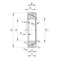 角接觸關(guān)節(jié)軸承 GE60-SX, 根據(jù) DIN ISO 12 240-2 標(biāo)準(zhǔn)，需維護(hù)
