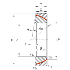 角接觸關(guān)節(jié)軸承 GE60-SW, 根據(jù) DIN ISO 12 240-2 標(biāo)準(zhǔn)，免維護(hù)