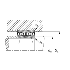 主軸軸承 HSS71914-C-T-P4S, 調(diào)節(jié)，成對安裝，接觸角 α = 15°，兩側(cè)唇密封，非接觸，加嚴(yán)公差