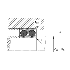 主軸軸承 HCB7012-E-T-P4S, 調節(jié)，成對或單元安裝，接觸角 α = 25°，陶瓷球，限制公差
