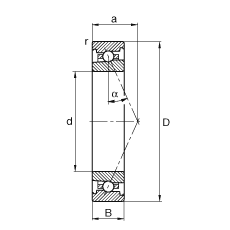 主軸軸承 HS71914-E-T-P4S, 調(diào)節(jié)，成對(duì)或單元安裝，接觸角 α = 25°，限制公差