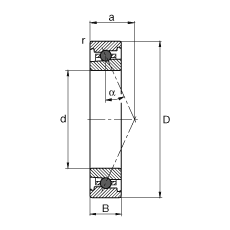 主軸軸承 HC7012-E-T-P4S, 調(diào)節(jié)，成對或單元安裝，接觸角 α = 25°，陶瓷球，限制公差