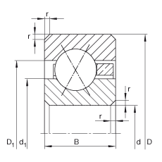 薄截面軸承 CSXD060, 四點接觸球軸承，類型X，運行溫度 -54°C 到 +120°C