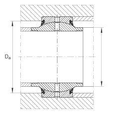 關(guān)節(jié)軸承 GE45-HO-2RS, 根據(jù) DIN ISO 12 240-1 標(biāo)準(zhǔn), 需維護(hù)，兩側(cè)唇密封