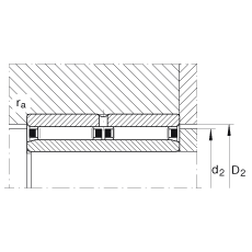 滾針軸承 NAO25X42X32-ZW-ASR1, 無(wú)擋邊，雙列