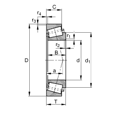 圓錐滾子軸承 32330-A, 根據(jù) DIN ISO 355 / DIN 720 標(biāo)準(zhǔn)的主要尺寸，可分離，調(diào)節(jié)或成對