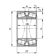 圓錐滾子軸承 31328-X-N11CA, 根據(jù) DIN ISO 355 / DIN 720 標(biāo)準(zhǔn)的主要尺寸，可分離，X型成對(duì)布置，有軸向內(nèi)部游隙