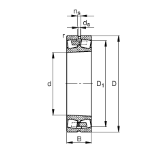 調心滾子軸承 23156-B-K-MB, 根據(jù) DIN 635-2 標準的主要尺寸, 錐孔，錐度 1:12